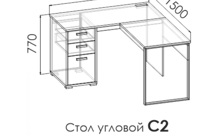 Стол угловой "Liberty Pink" правый/левый