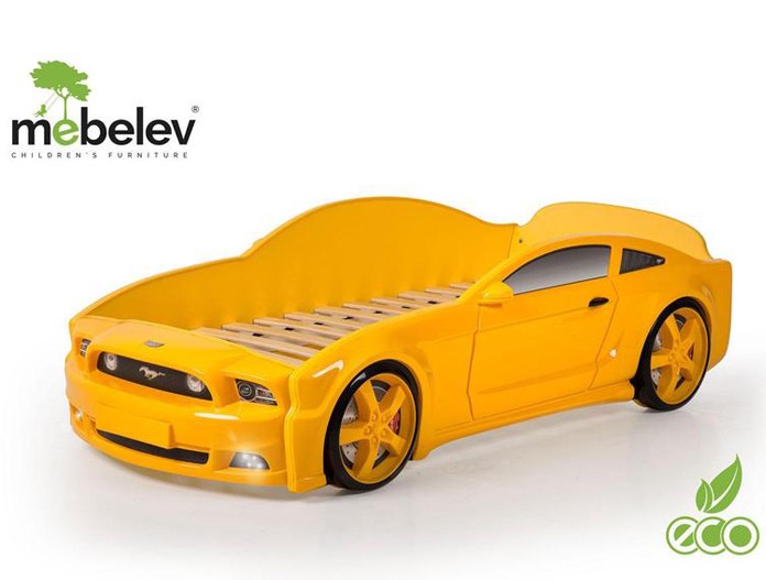 Кровать-машина "Мустанг-3D", желтая