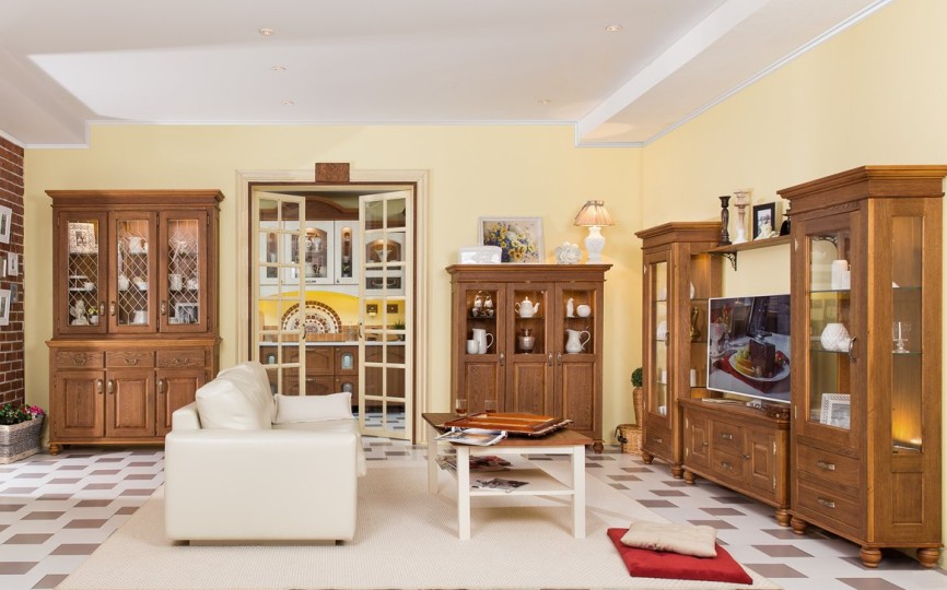 Сервант - витрина однодверный Бьёрт на круглых ножках, два ящика 1-26