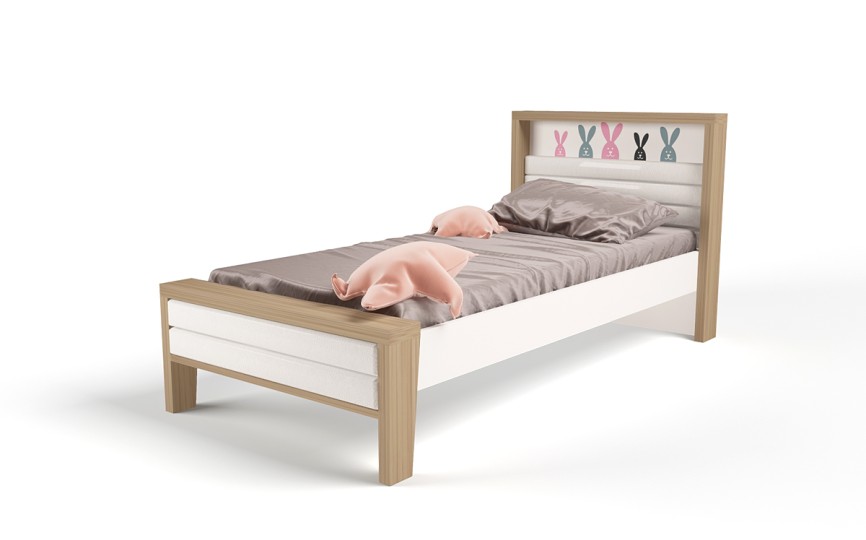 Кровать №2 с мягким изножьем MIX BUNNY розовый