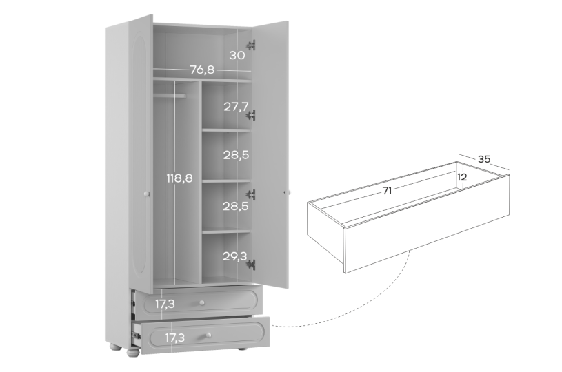 Шкаф двухдверный Милана Шкаф двухдверный Милана