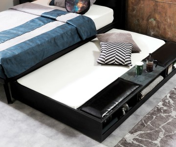 Кровать выдвижная с полками "Dark Metal" 190х90 см, DM-1310 Кровать выдвижная с полками "Dark Metal" 190х90 см, DM-1310