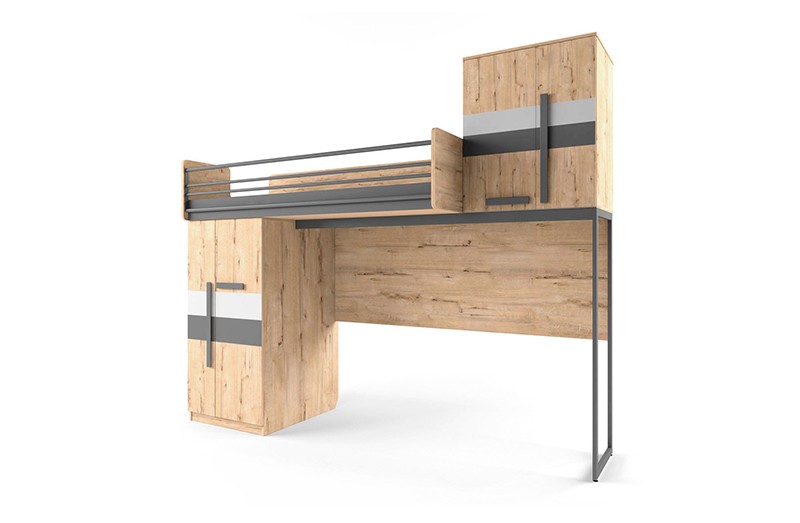 Кровать верхняя без лесенки со сплошным ограждением "Твист Лофт"