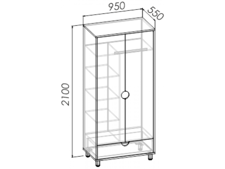 Шкаф 2-х дверный Барни
