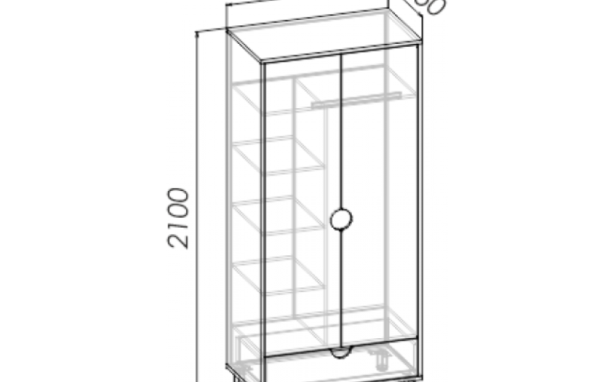 Шкаф 2-х дверный "BARNEY"
