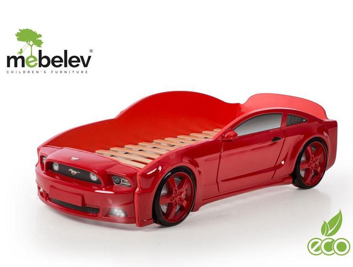 Кровать-машина "Мустанг-3D", красная