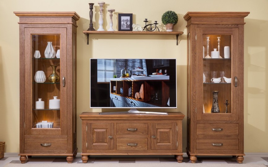 Сервант - витрина однодверный Бьёрт на круглых ножках, один ящик 1-27