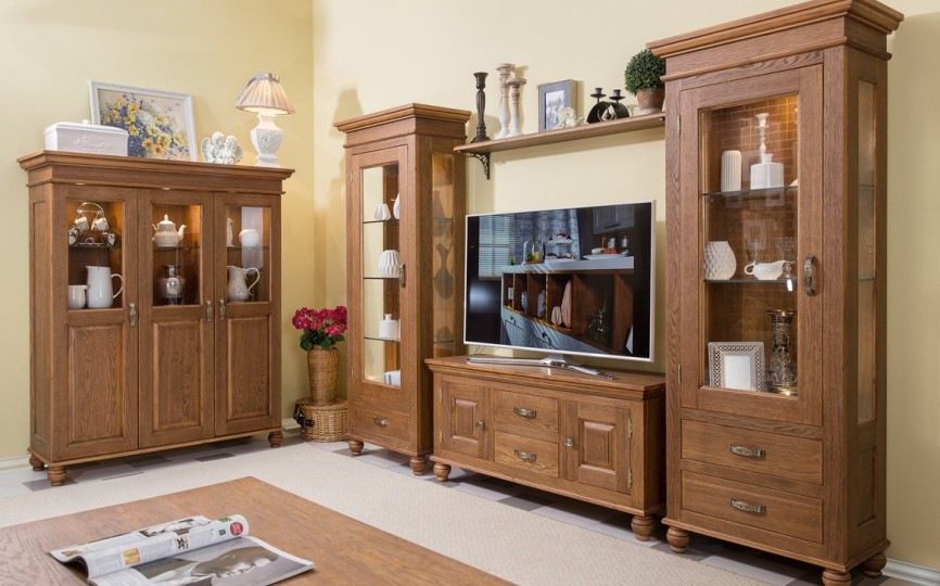 Сервант - витрина однодверный Бьёрт на круглых ножках, один ящик 1-27