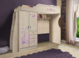 Двухъярусная кровать + тумба-лестница "Фанки Кидз Лилак".