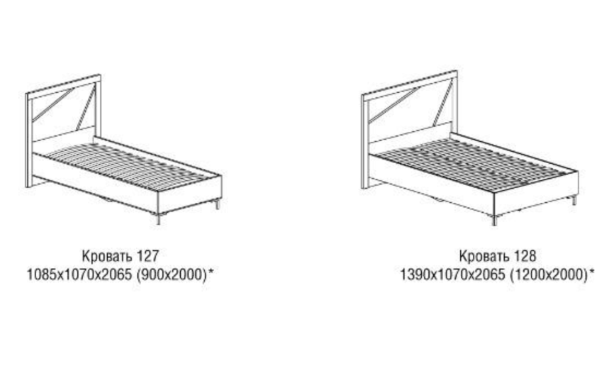 Кровать односпальная Родос №127, 128