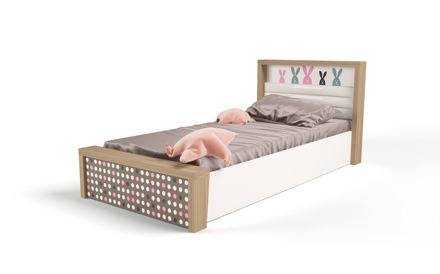 Кровать №5 с подъемным механизмом MIX BUNNY розовый