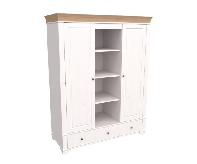 Шкаф 2х дверный "Бейли" с полками белый воск