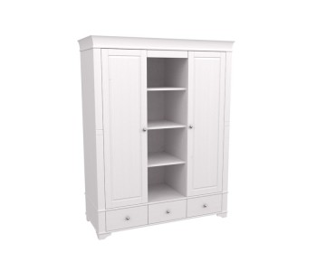 Шкаф 2х дверный "Бейли" с полками белый воск