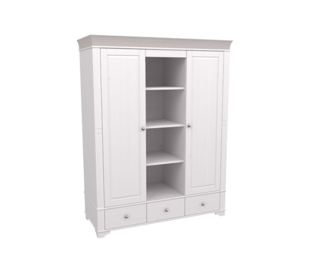 Шкаф 2х дверный "Бейли" с полками белый воск