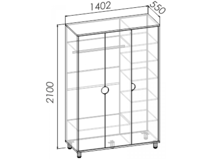 Шкаф 3-х дверный Барни Шкаф 3-х дверный Барни
