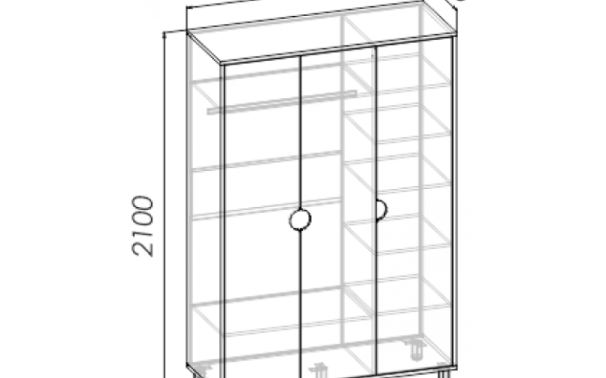 Шкаф 3-х дверный "BARNEY"