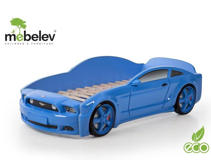 Кровать-машина "Мустанг-3D", синяя