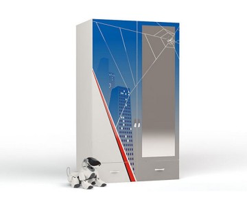 Шкаф двухдверный с зеркалом "Человек паук" Шкаф двухдверный с зеркалом "Человек паук"