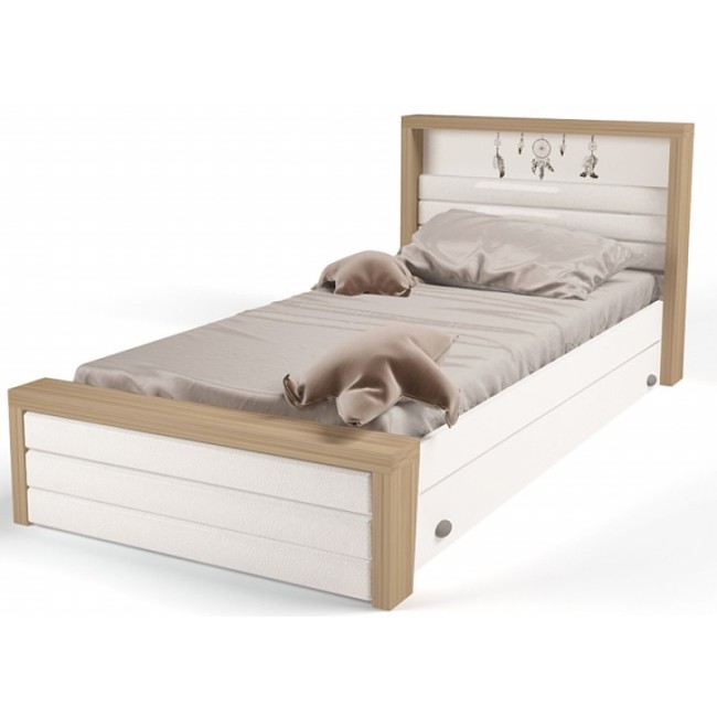 Кровать №4 с мягким изножьем MIX Ловец снов (кремовый, цветной) 
