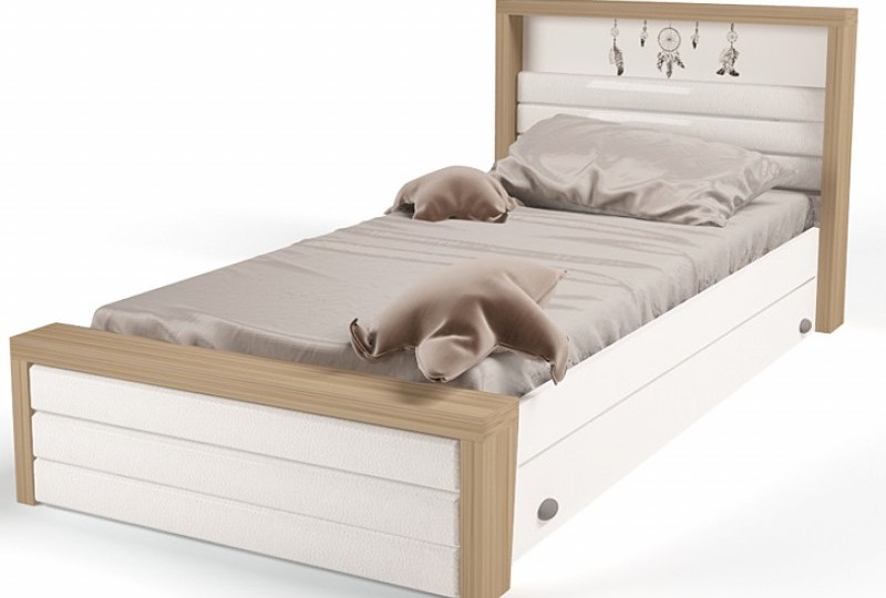 Кровать №4 с мягким изножьем MIX Ловец снов (кремовый, цветной) Кровать №4 с мягким изножьем MIX Ловец снов (кремовый, цветной)