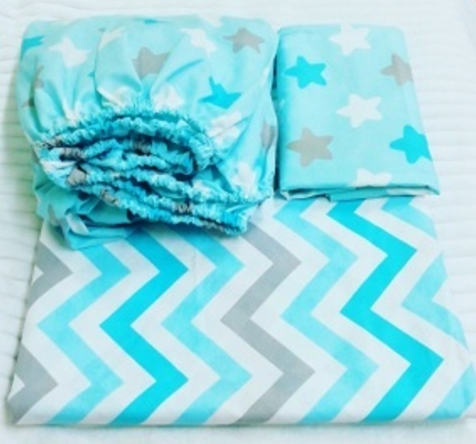 Комплект постельного белья, простынь на резинке (рисунок на выбор) 