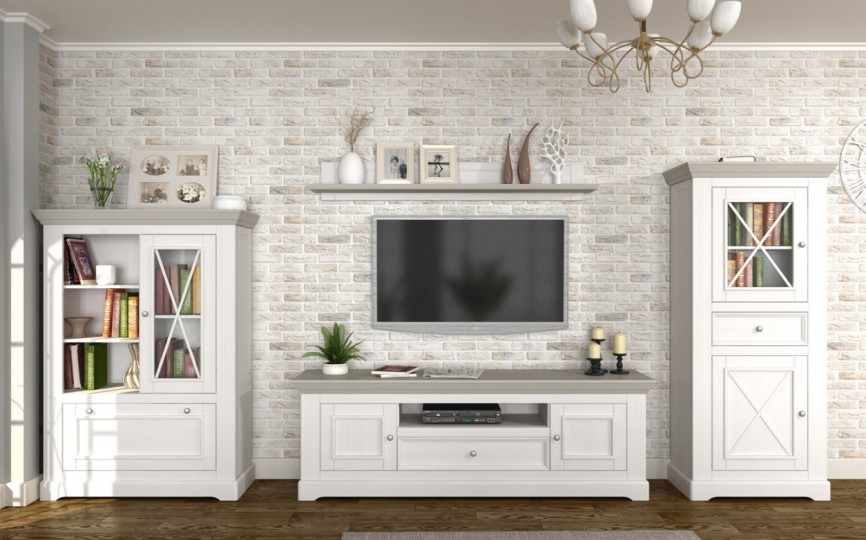 Полка настенная "Форест" Белый воск/антрацит