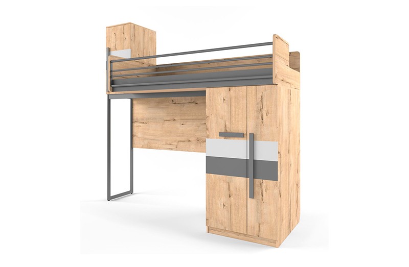 Кровать верхняя малая без лесенки со сплошным ограждением "Твист Лофт"