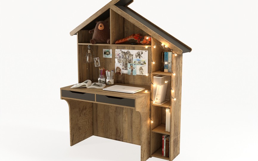 Стол со стеллажом из серии Домик