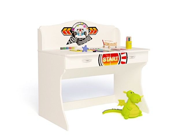 Стол без надстройки "Sport" белый для мальчика