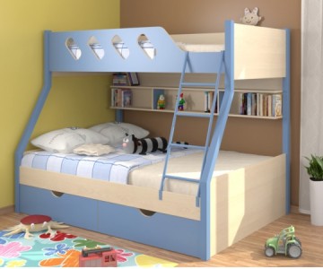 Кровать двухъярусная "Дельта №20/02" голубая Кровать двухъярусная "Дельта №20/02" голубая