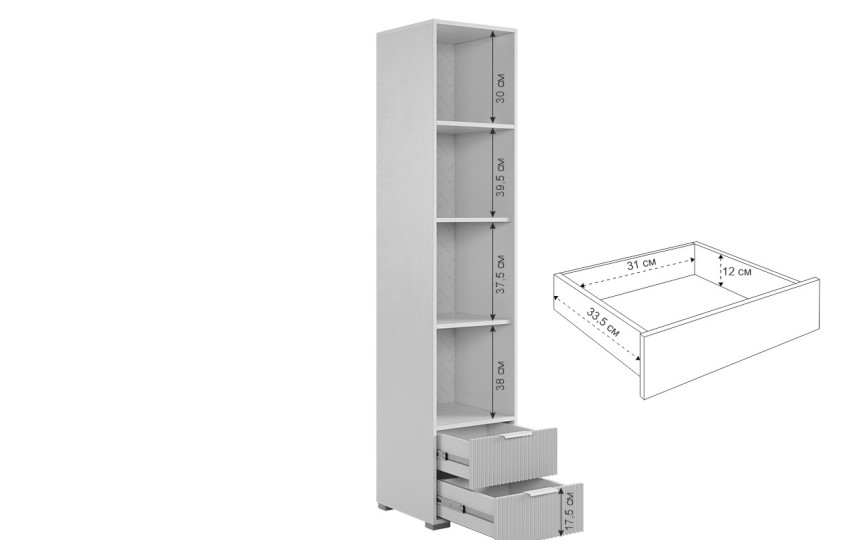 Шкаф однодверный Зефир (для книг)