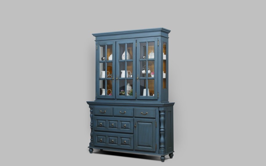 Сервант трехдверный Валенсия 2-63 на круглых ножках