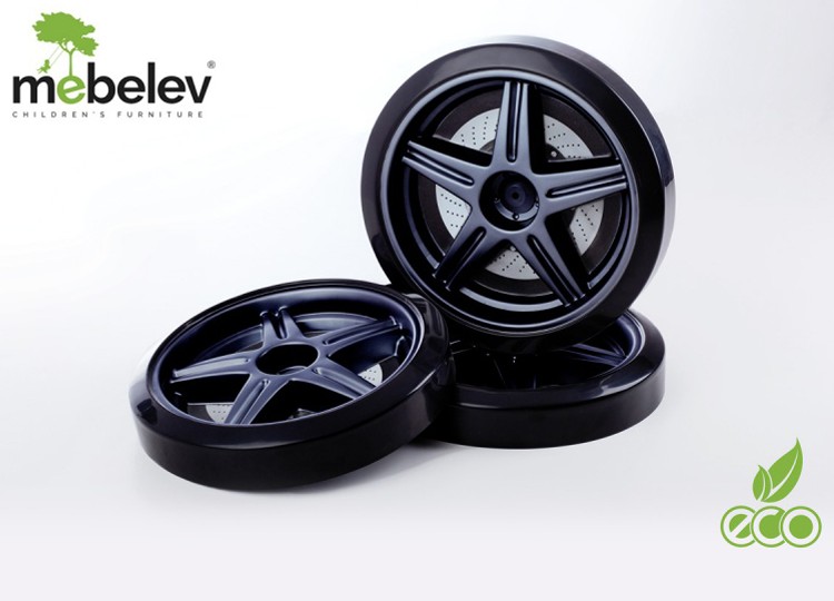 Объемные пластиковые колеса для серии UNO, EVO, NEO (комп. 2шт) Черный