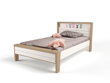 Кровать №2 с мягким изножьем MIX BUNNY розовый, 190х120 см