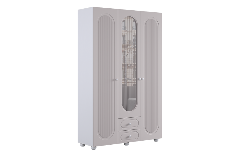 Шкаф трехдверный Милана с зеркалом Шкаф трехдверный Милана с зеркалом