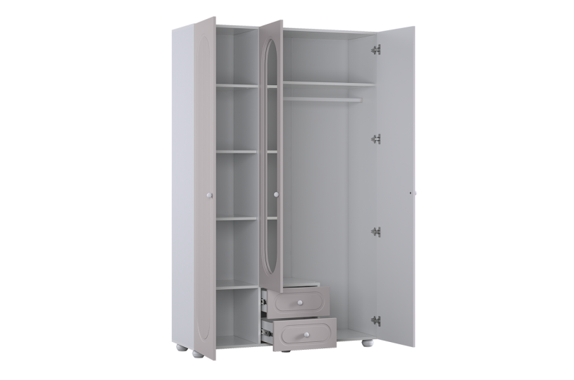 Шкаф трехдверный Милана с зеркалом Шкаф трехдверный Милана с зеркалом