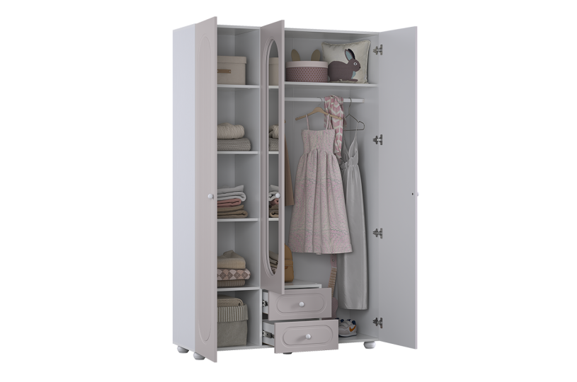 Шкаф трехдверный Милана с зеркалом Шкаф трехдверный Милана с зеркалом