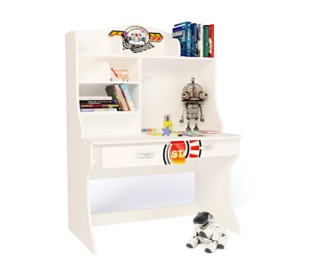 Стол с надстройкой "Sport" белый для мальчика Стол с надстройкой "Sport" белый для мальчика