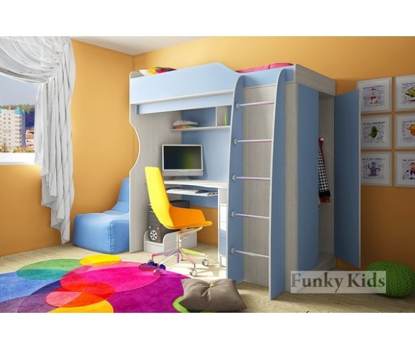 Кровать чердак со встроенным столом "Фанки Кидз 11" Кровать чердак со встроенным столом "Фанки Кидз 11"