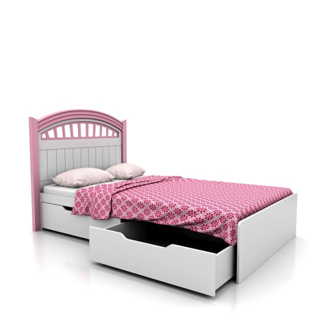 Кровать с двумя ящиками  Michael Pink (Tomy Niki) 90 см