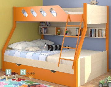 Кровать двухъярусная "Дельта №20/02" оранжевая