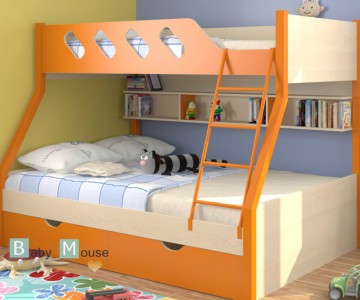 Кровать двухъярусная "Дельта №20/02" оранжевая Кровать двухъярусная "Дельта №20/02" оранжевая