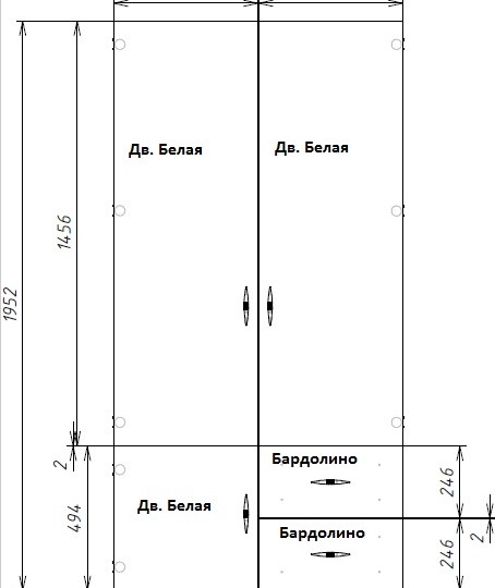 Шкаф 2-дверный "КВАДРО"
