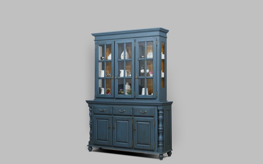 Сервант трехдверный Валенсия 2-64 на круглых ножках