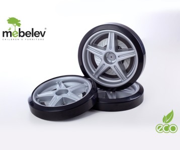 Объемные пластиковые колеса для серии UNO, EVO, NEO (комп. 2шт) Серебро