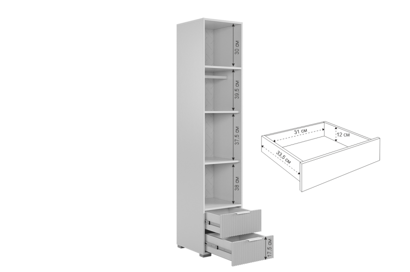 Шкаф однодверный Зефир (пенал), серый
