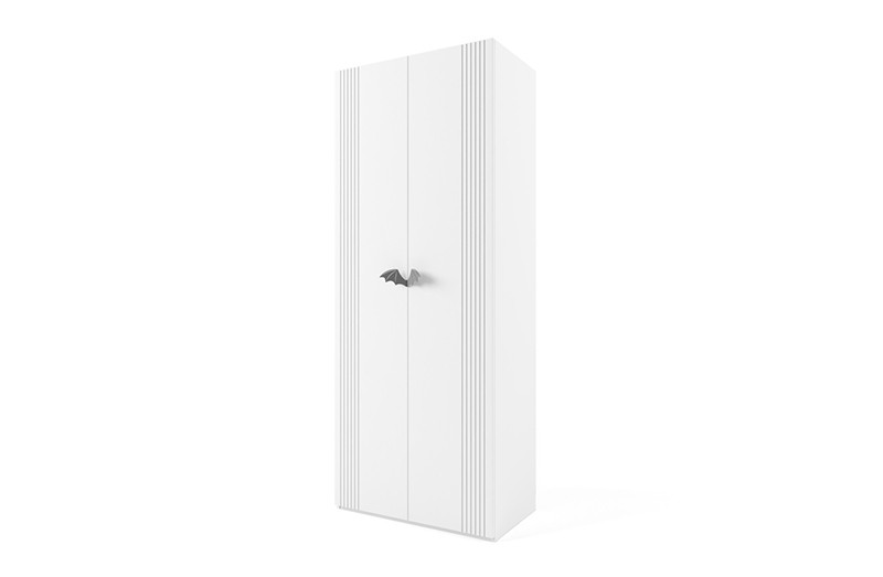 Шкаф с полками и штангой 2-х дверный Мишель Белый