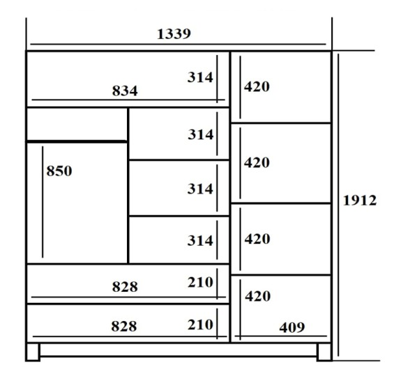 Шкаф 3-х дверный Амбер 17