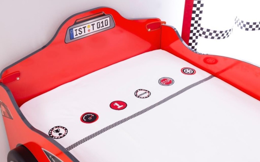 Кровать машина c выдвижной кроватью "COUPE CRB-1310" 190х90/180х90, белая Кровать машина c выдвижной кроватью "COUPE CRB-1310" 190х90/180х90, белая