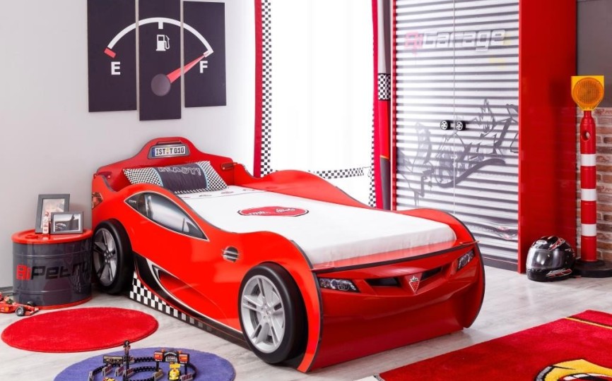 Кровать машина c выдвижной кроватью "COUPE CRB-1310" 190х90/180х90, белая Кровать машина c выдвижной кроватью "COUPE CRB-1310" 190х90/180х90, белая